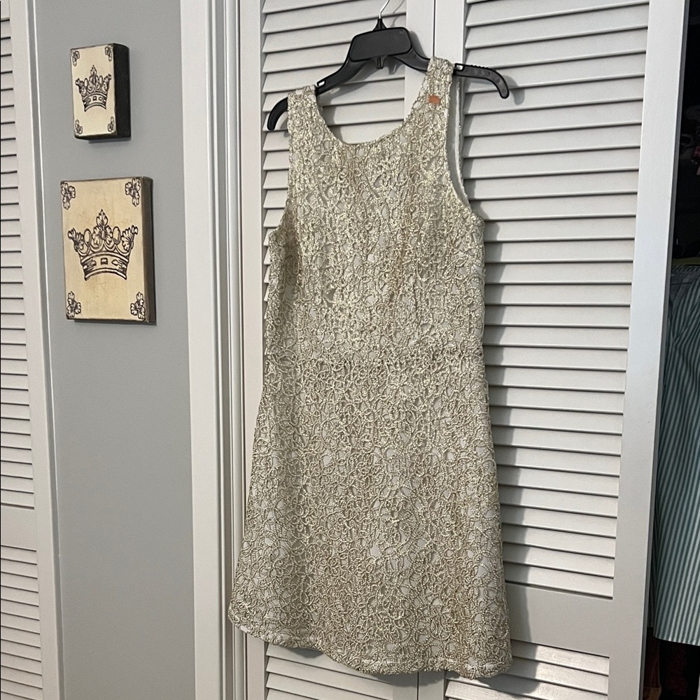Gold & white holiday dress